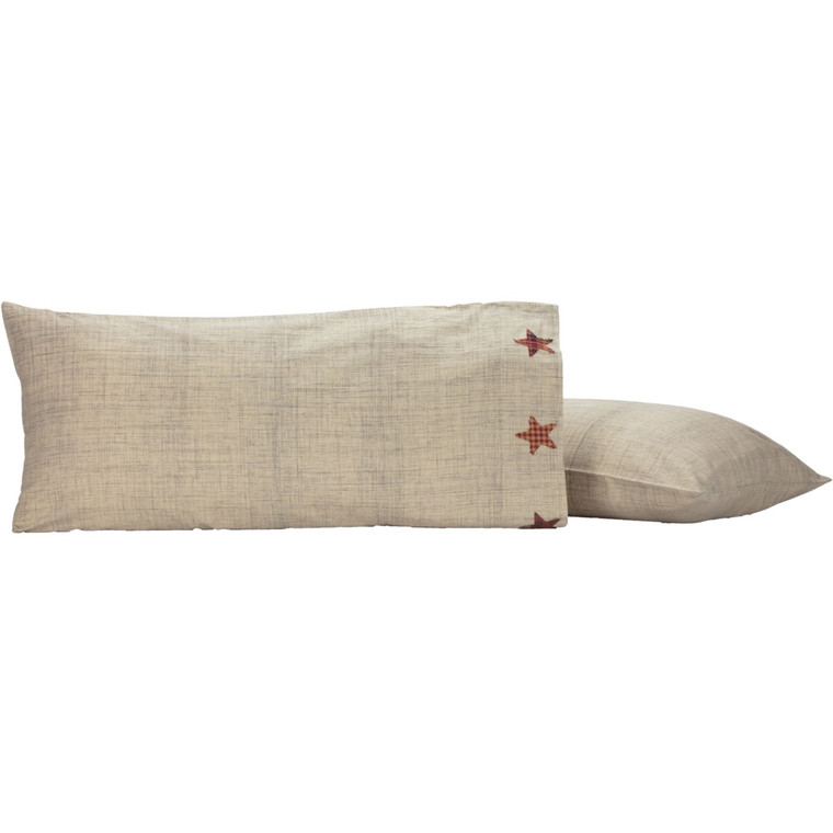 Abilene Star Pillowcases - King Set of 2
