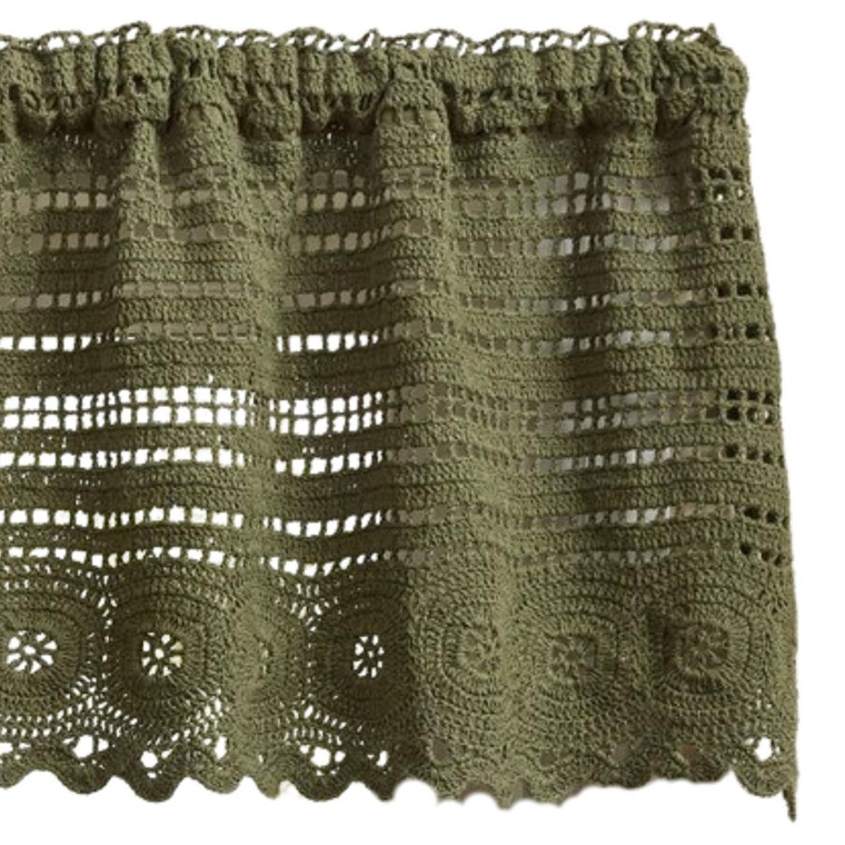 Addison Crochet Matcha Green Valance - 60x14