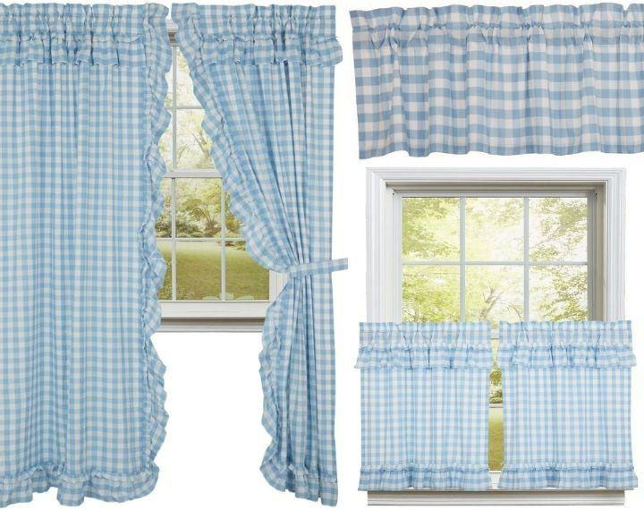 Annie Buffalo Check Blue Curtain Collection