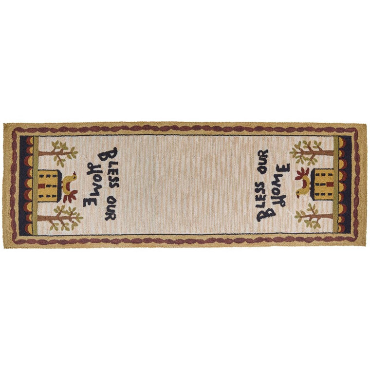 Bless Our Home Hooked Runner - 2x6