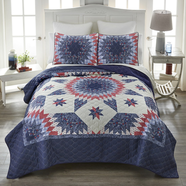 Bluefield Star Quilt Set - With Shams