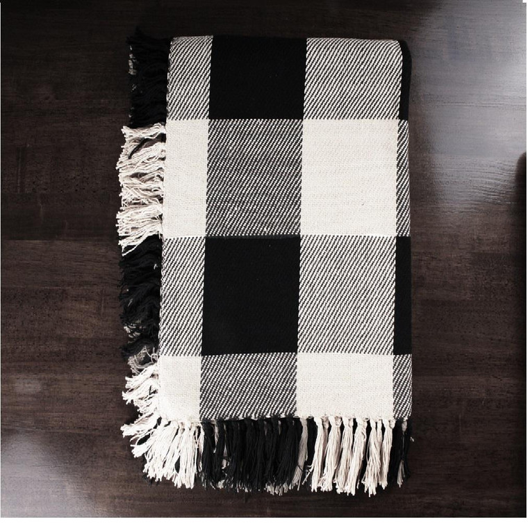 Buffalo Check Black Afghan