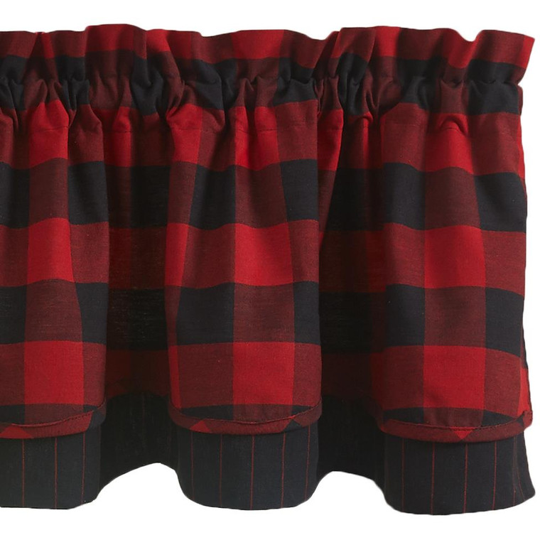 Buffalo Check Valance - Lined Layered 72x16