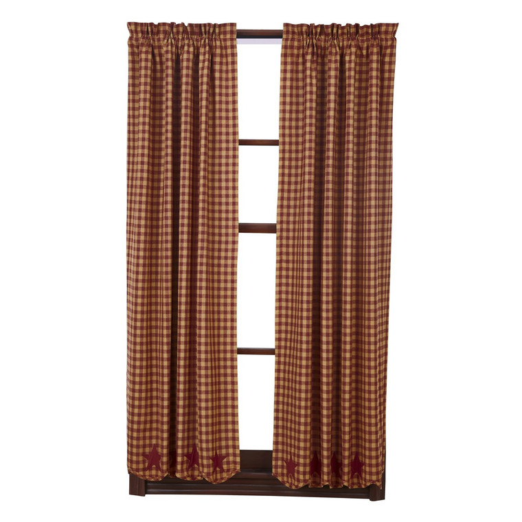 Burgundy Star Panels - 72x63