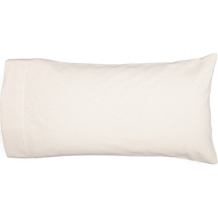 Burlap Antique White Pillowcases - King Set of 2