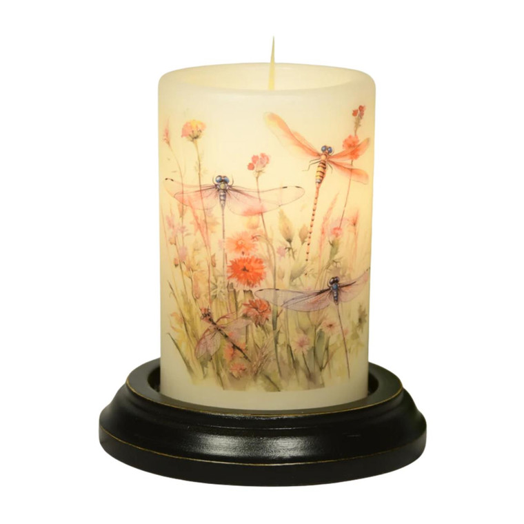 Candle Sleeve - Dragonfly Garden Vanilla