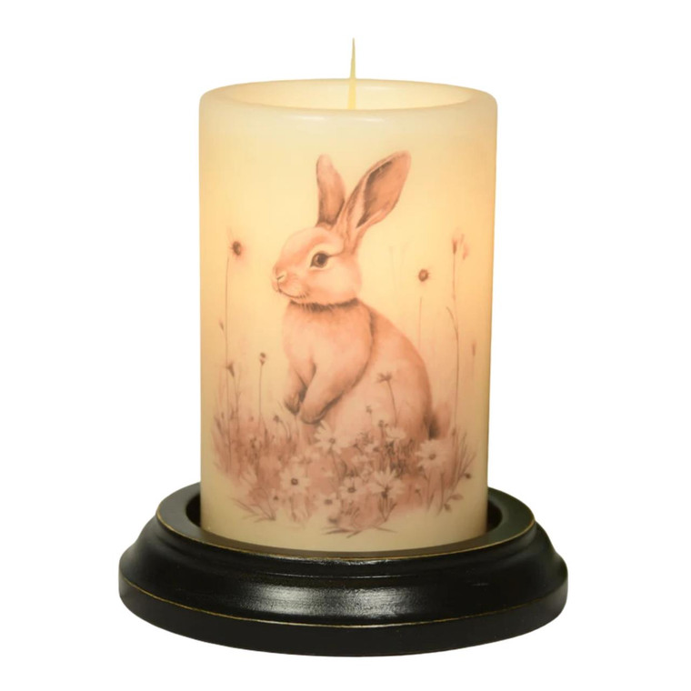 Candle Sleeve - Neutral Sketched Bunny Vanilla