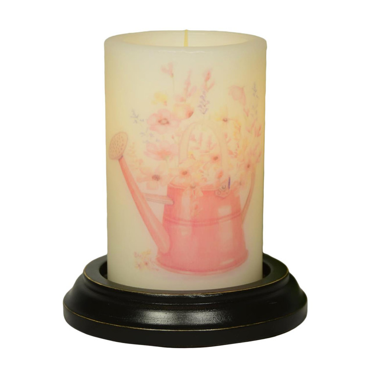 Candle Sleeve - Pink Cottage Sprinkling Can Vanilla