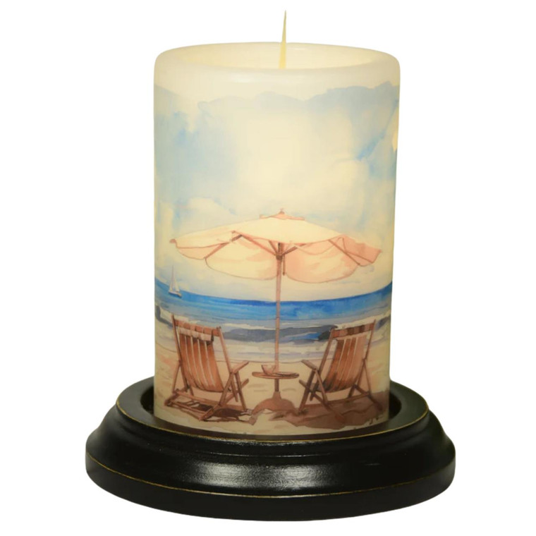 Candle Sleeve - White Beach Umbrella Vanilla