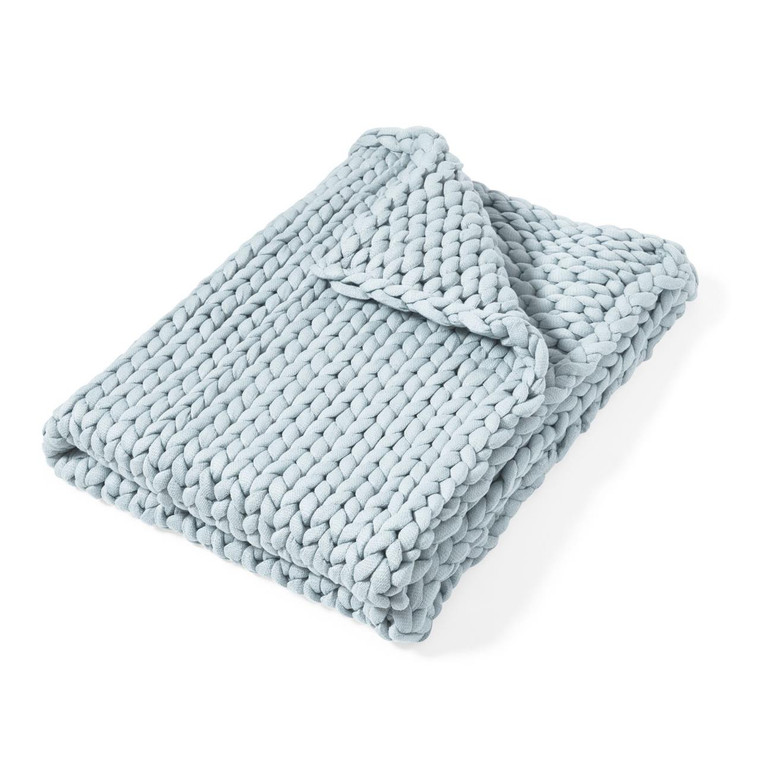  Chunky Knit Throw - Blue