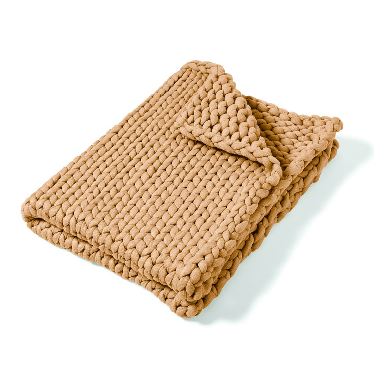 Chunky Knit Throw - Camel