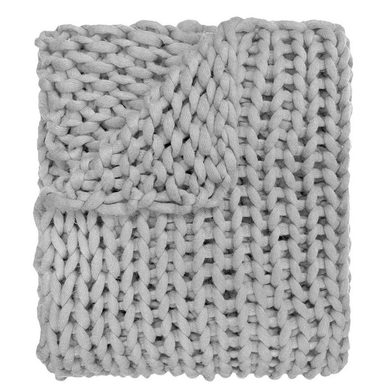 Chunky Knit Throw - Grey