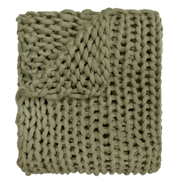 Chunky Knit Throw - Sage