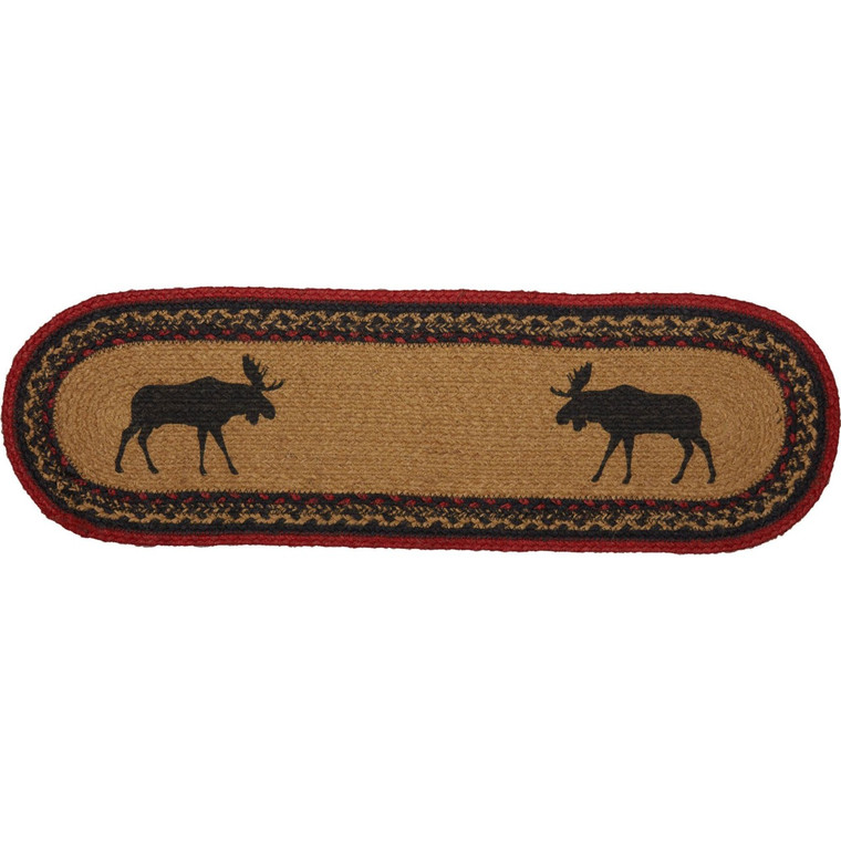Cumberland by VHC Jute Stair Tread - Oval Moose Latex 8.5x27