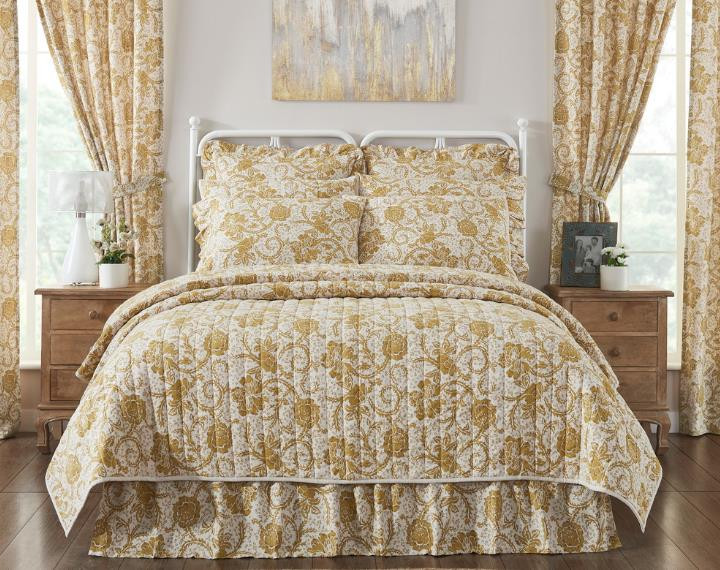 Dorset Gold Floral Bedding Collection