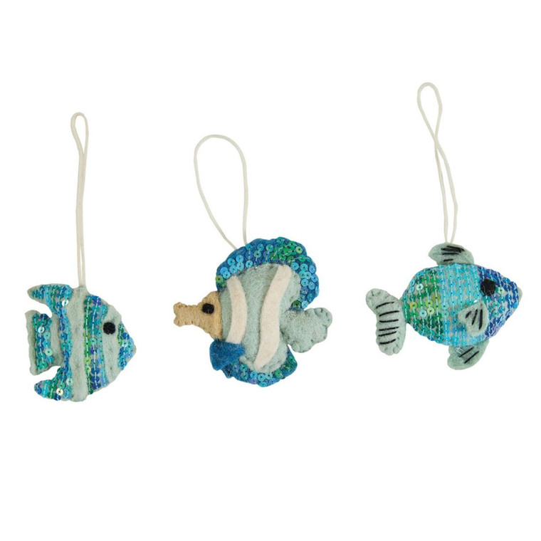 Fish Felt Ornaments - Set of 3