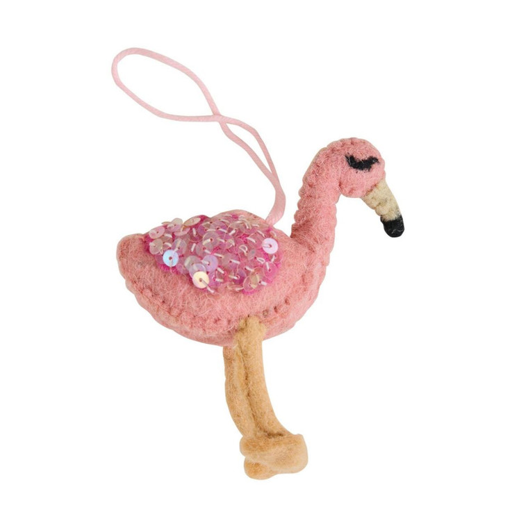 Flamingo Felt Ornaments - Set of 2