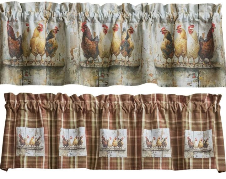 Four Chickens In A Row Curtain Collection