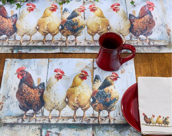 Four Chickens In A Row Kitchen & Dining Collection