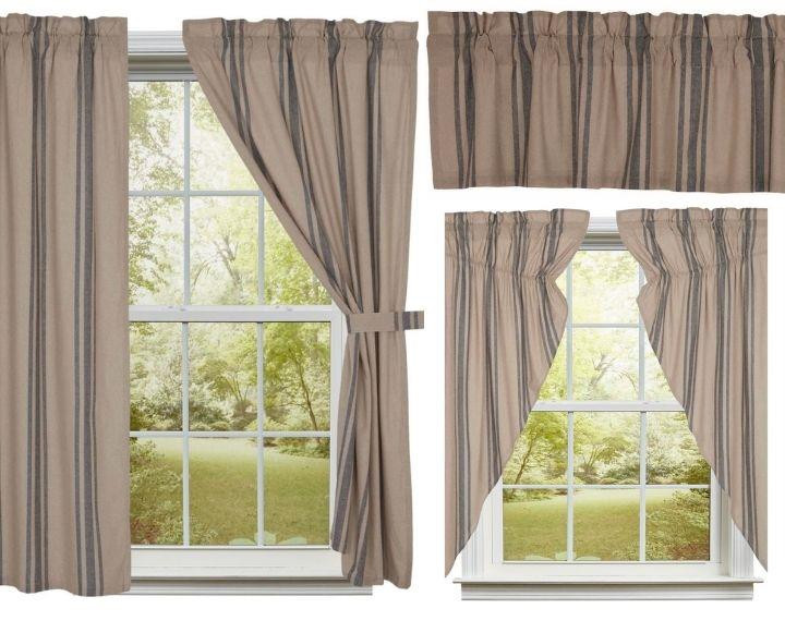Grain Sack Charcoal Curtain Collection
