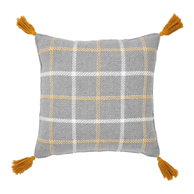 Harvest Blessings Plaid Woven Pillow - 12x12