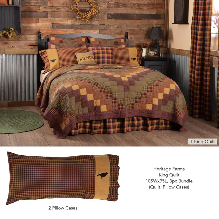 Heritage Farms King Bundle - 1 Quilt, 2 Pillowcases