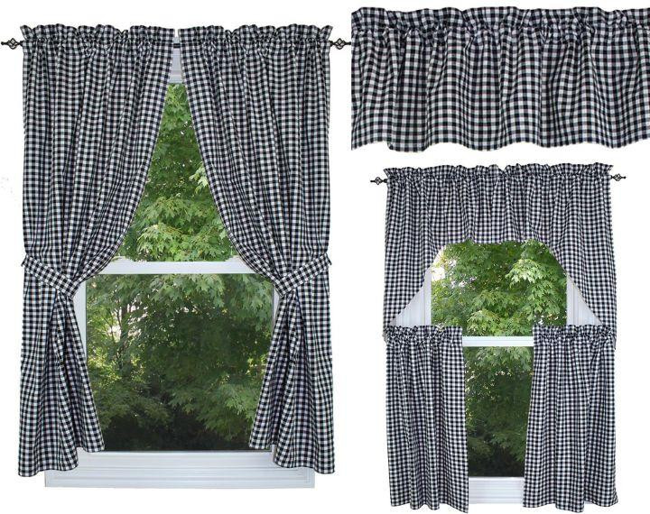 Heritage House Check Black & Cream Curtain Collection