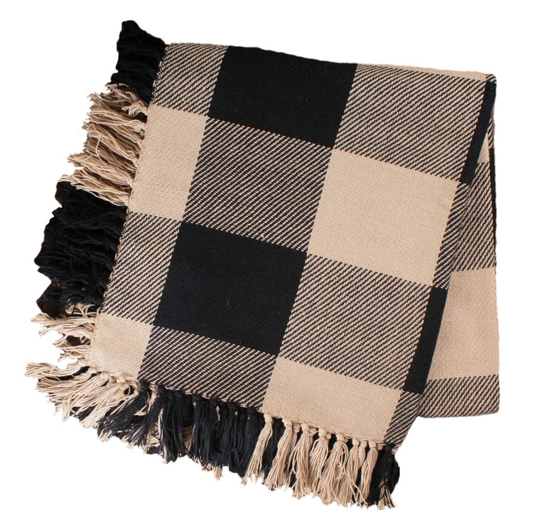 Heritage House Check Black Throw