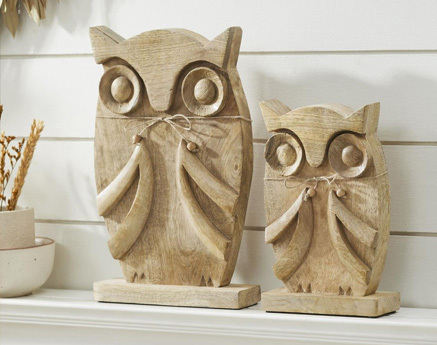 Wooden Owls Set of 2