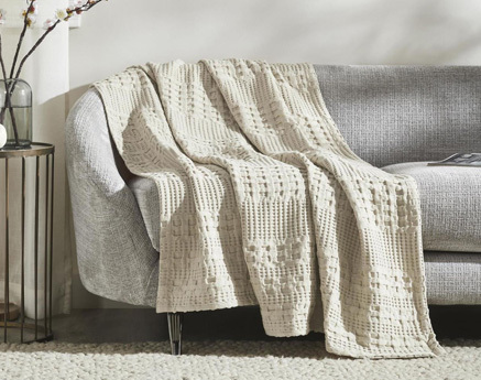 Waffle Weave Natural Throw