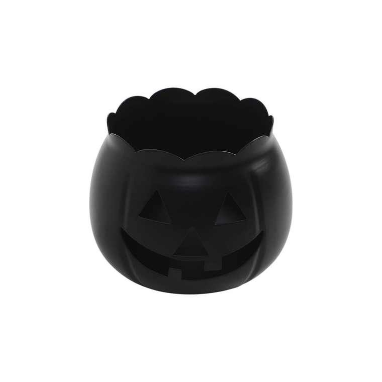 Jack O Lantern Candle Holder - Black 5.25x4.25