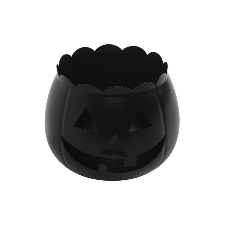 Jack O Lantern Candle Holder - Black 7.5x6.25