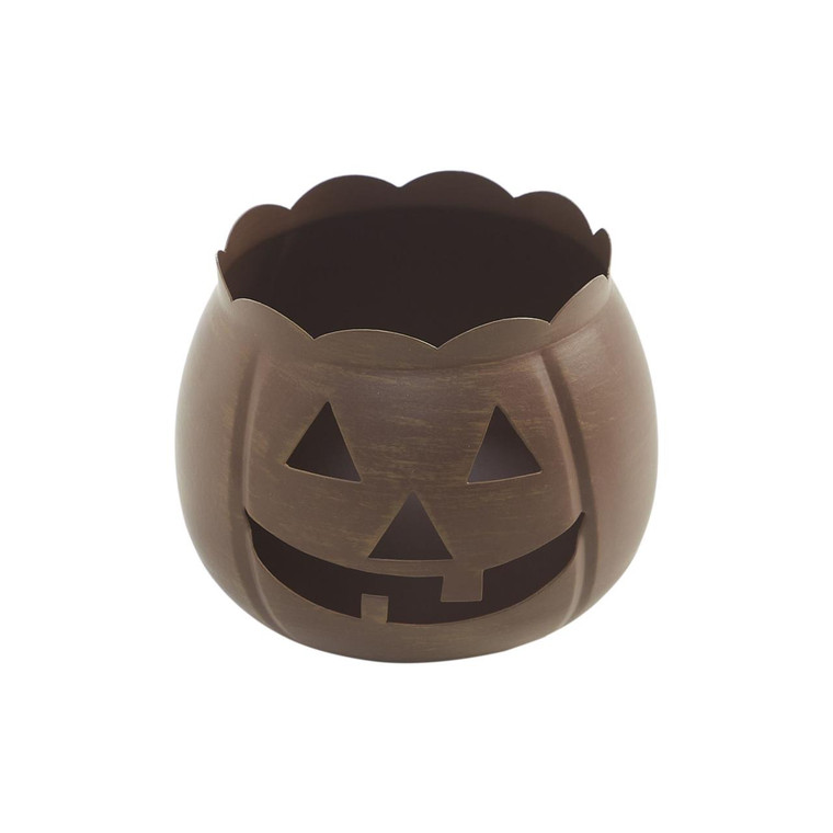 Jack O Lantern Candle Holder - Bronze 5.25x4.25