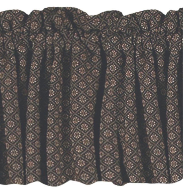 Kingston Jacquard Valance - Black 72x15.5