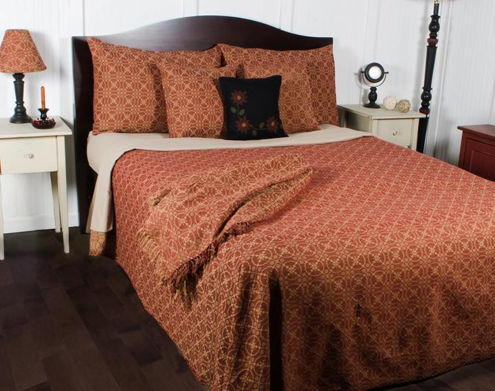 Marshfield Jacquard Barn Red Bedding Collection