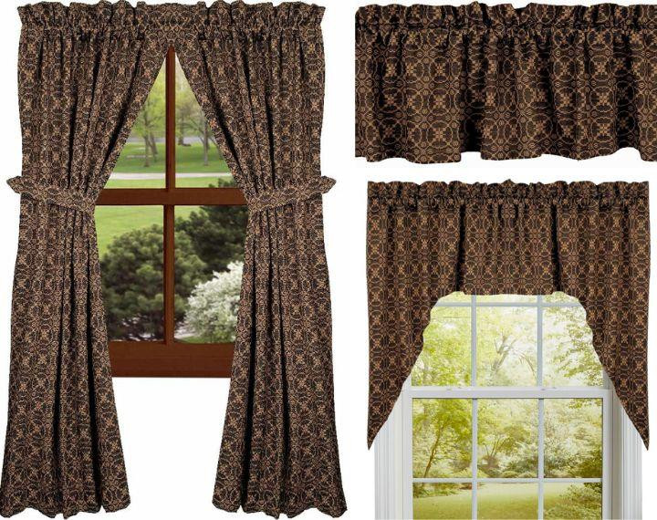 Marshfield Jacquard Black Curtain Collection