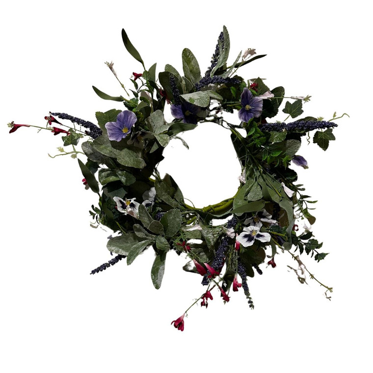 Mixed Pansy Candle Ring - 20"