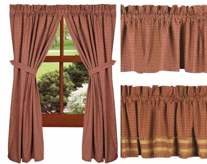 Newbury Gingham Red Curtain Collection