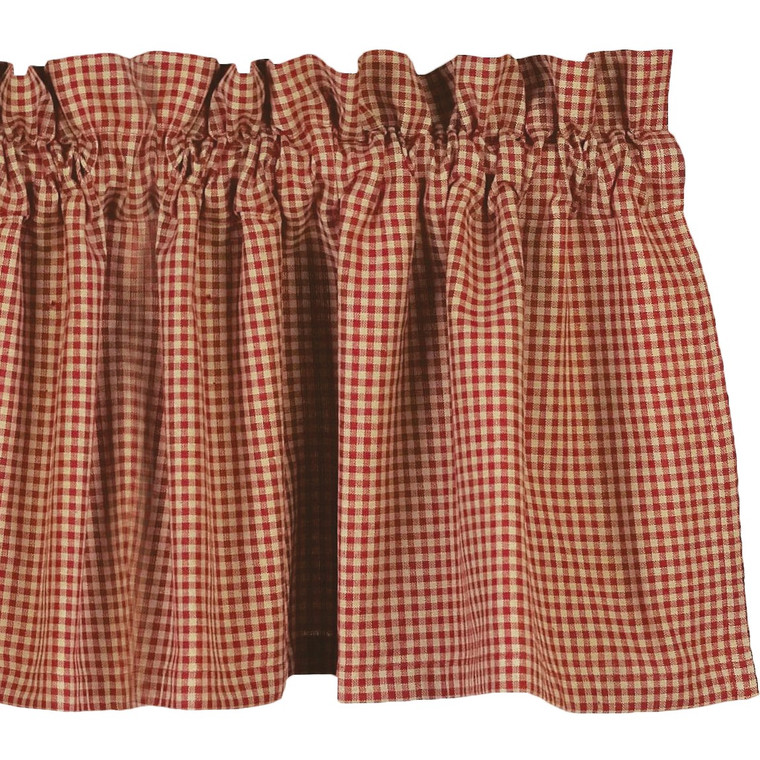 Newbury Gingham Red Valance - 72x15.5