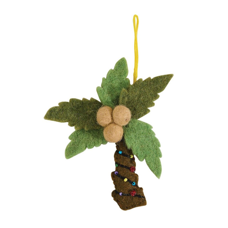 Palm Tree Felt Ornaments - Set of 2