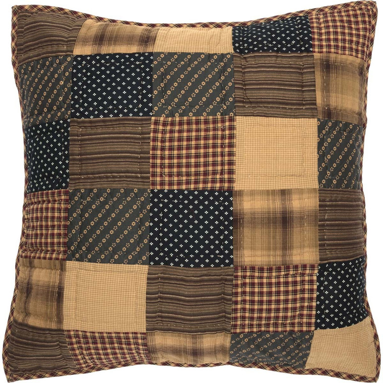 Patriotic Patch Pillow Sham - Euro Quilted
