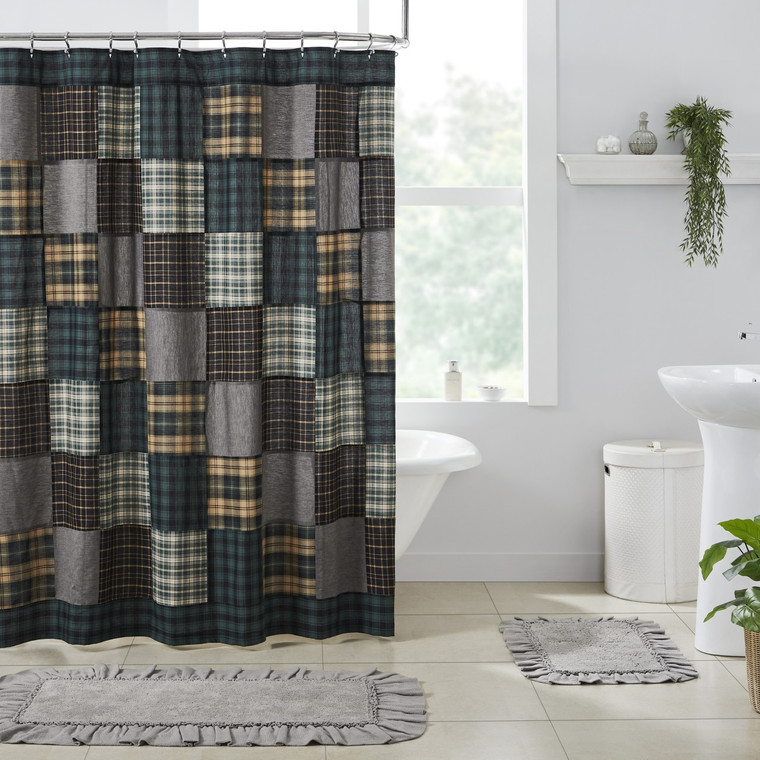 Pine Grove Patchwork Shower Curtain