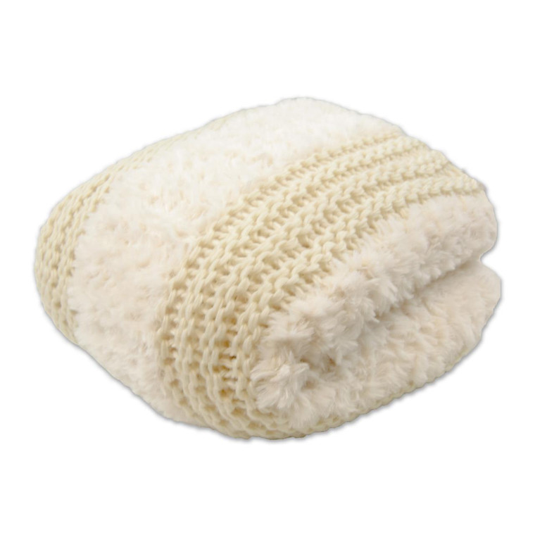 Plush Knit Throw - Ivory