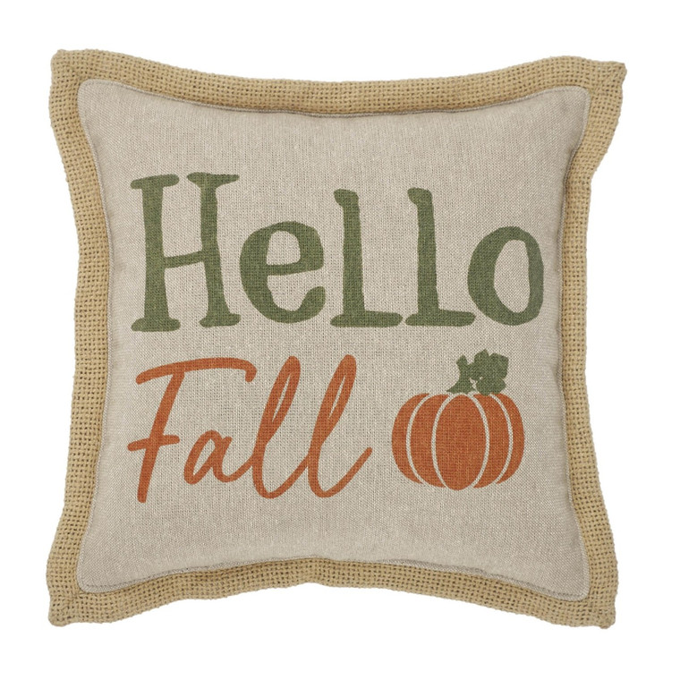 Pumpkin Bounty Hello Fall Pillow - 9x9