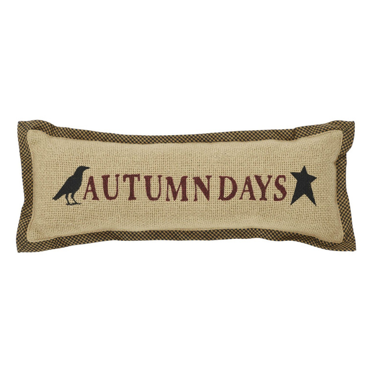 Raven Harvest Autumn Days Pillow - 15x5