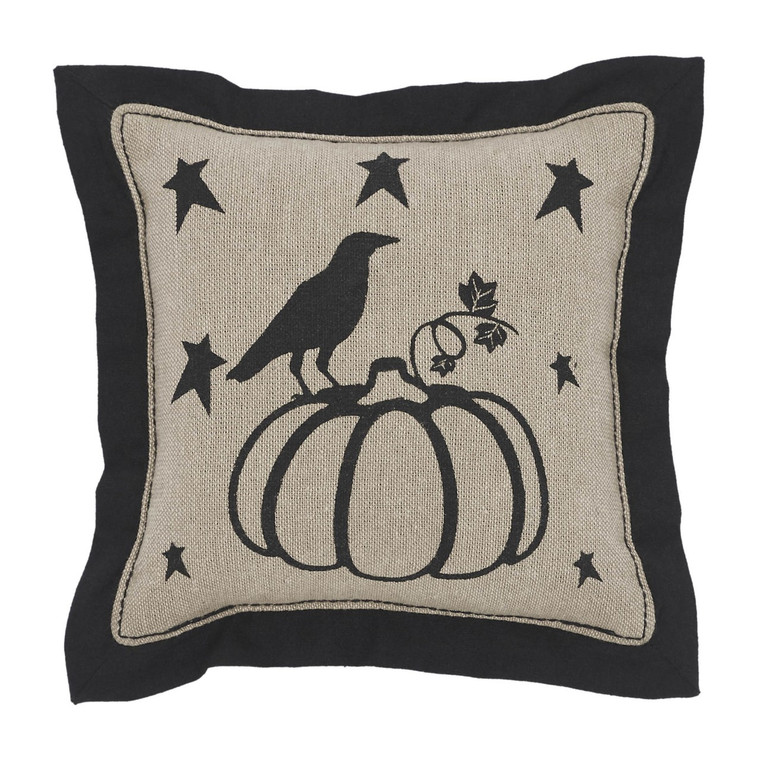 Raven Harvest Pumpkin Pillow - 6x6