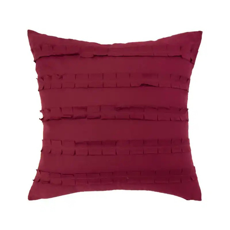 Red Ruffle Decorative Pillow
