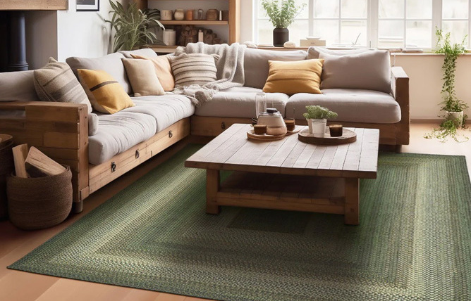 image of Cedar Ridge Ultradurable Braided Rug in cozy room