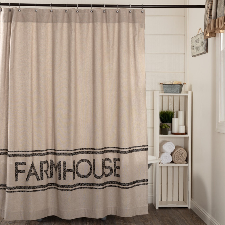 Sawyer Mill Charcoal Farmhouse Shower Curtain