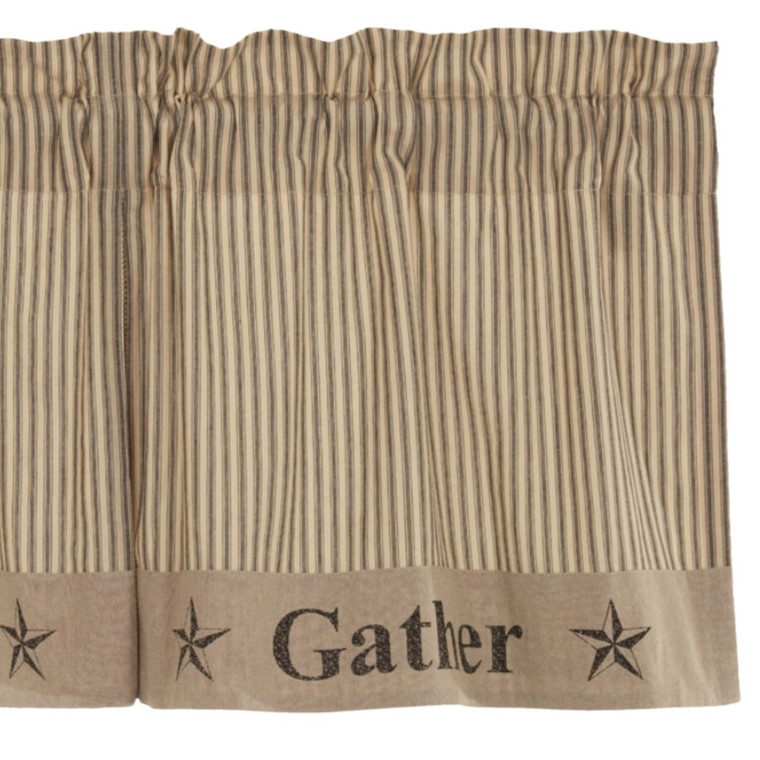 Sawyer Mill Charcoal Gather Valance - 72x20